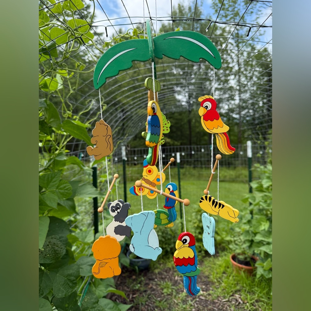 Adorable wooden Vibrant Animal -Themed  Mobile